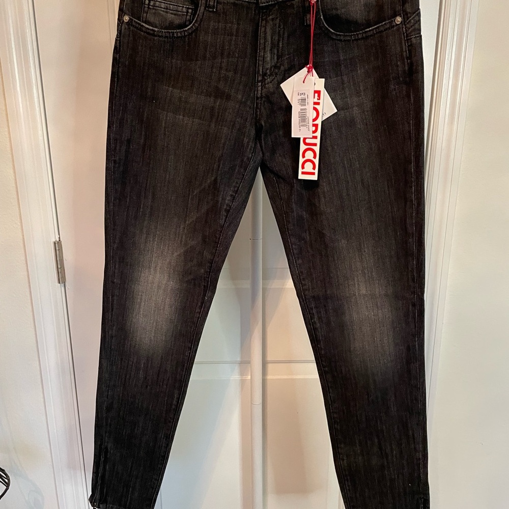 Fiorucci Naomi Campbell Push Up Black Skinny Jeans with ankle zippers